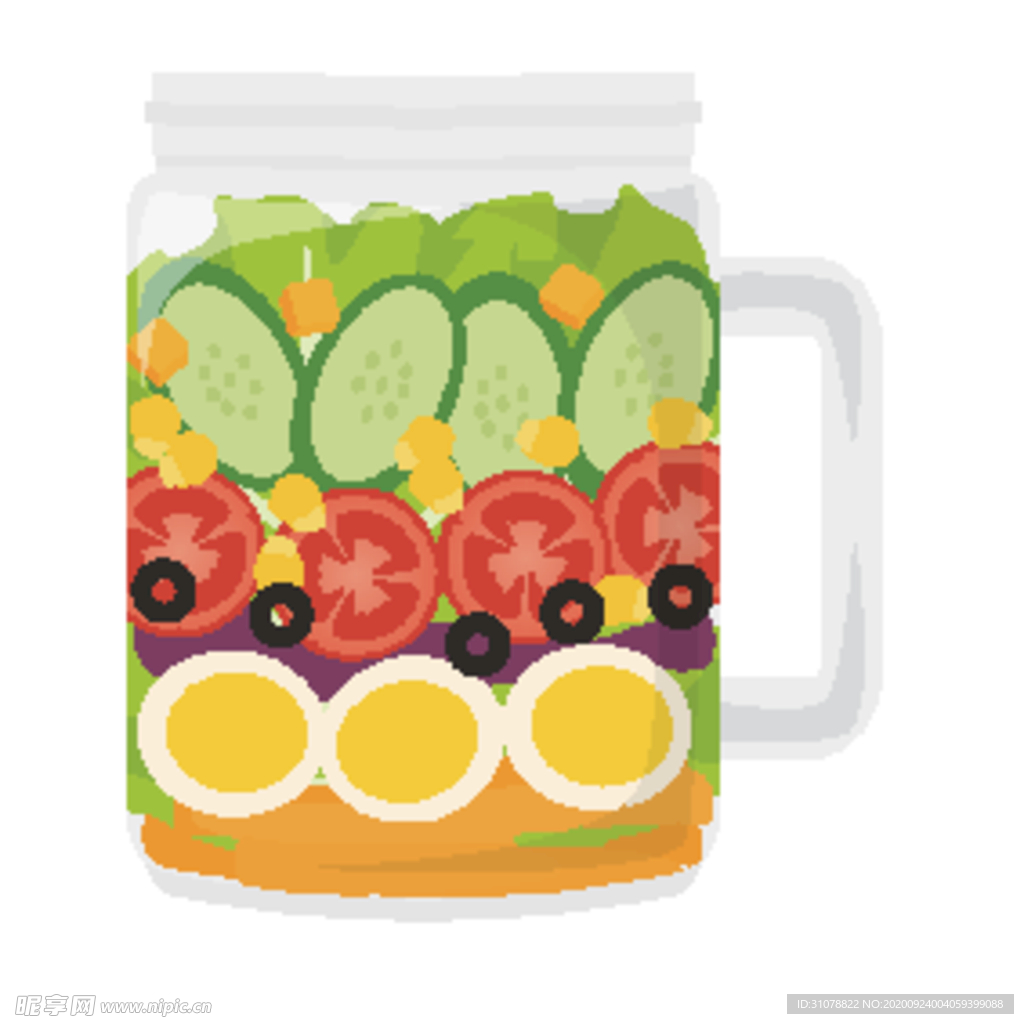 夏日冷饮矢量插画