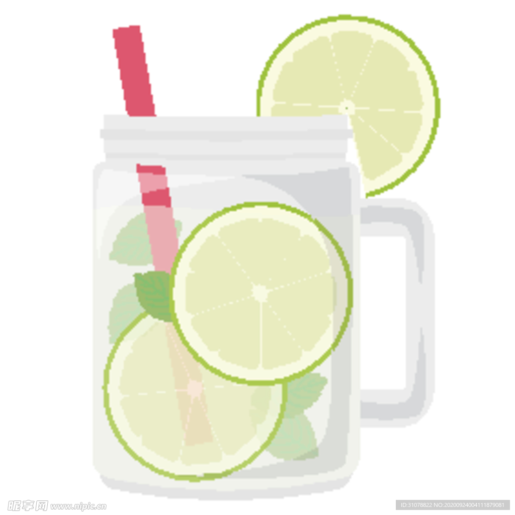 夏日冷饮矢量插画