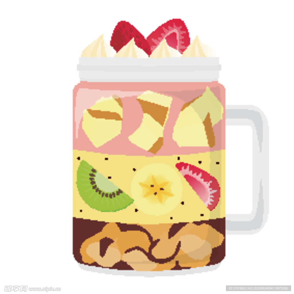 夏日冷饮矢量插画