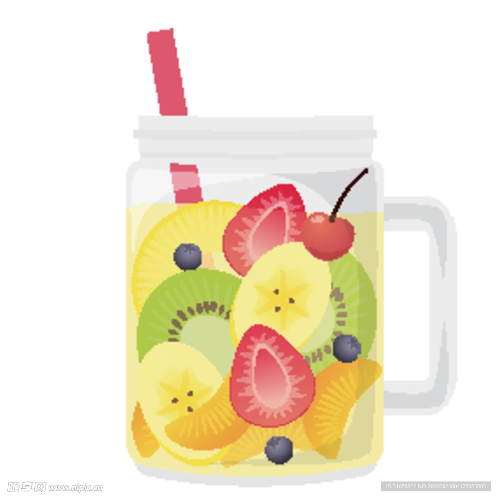 夏日冷饮矢量插画