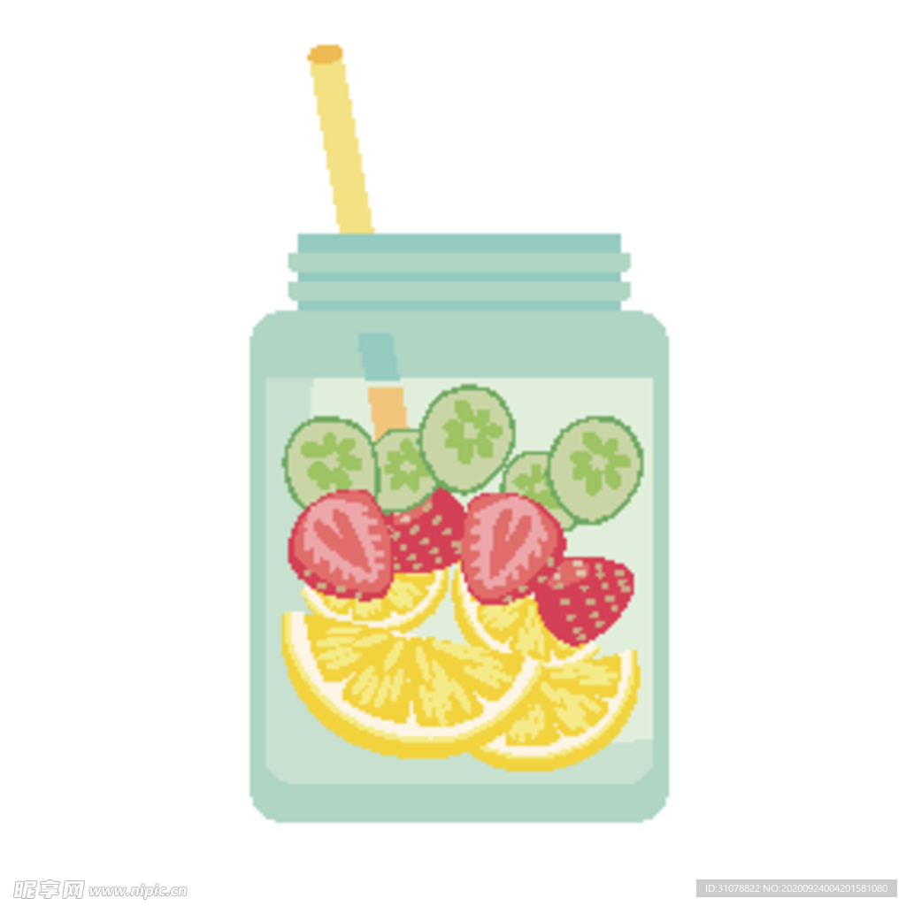 夏日冷饮矢量插画