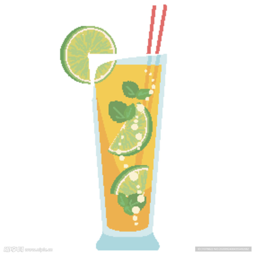 夏日冷饮矢量插画