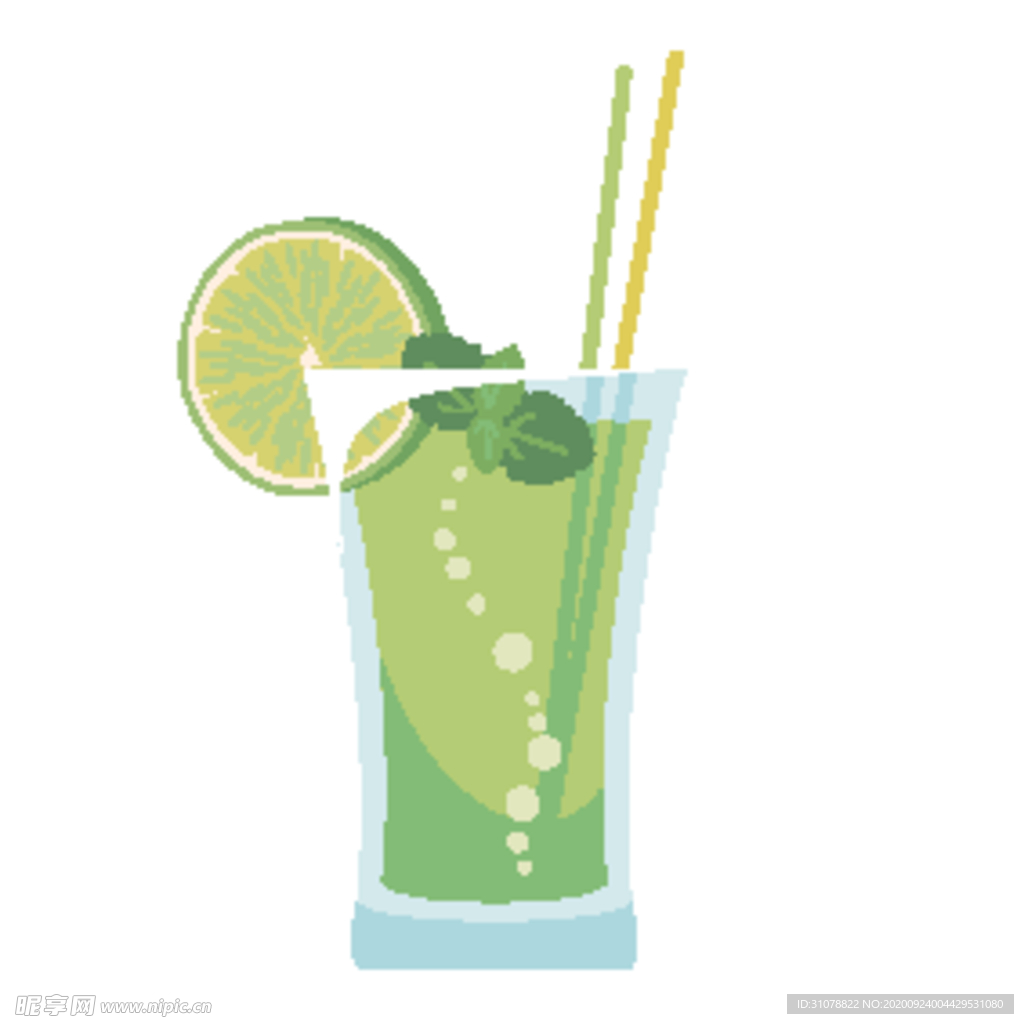 夏日冷饮矢量插画