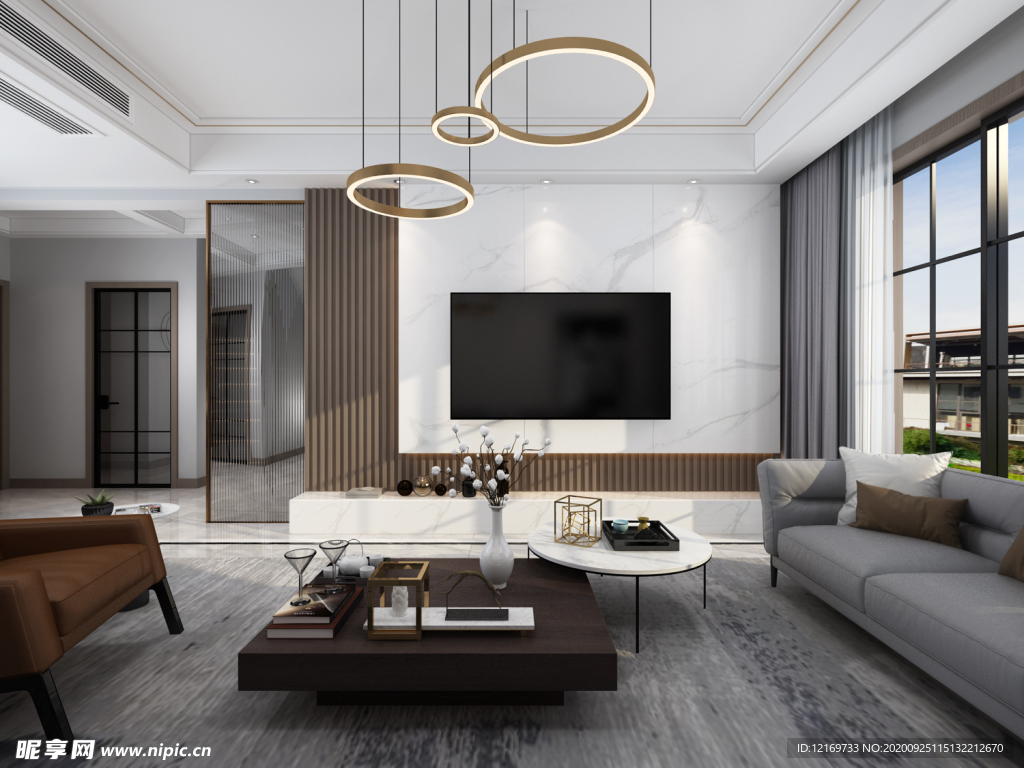 现代风格电视背景墙