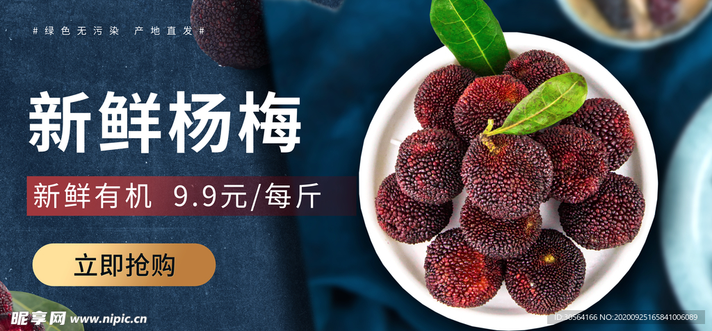 新鲜杨梅水果活动海报素材