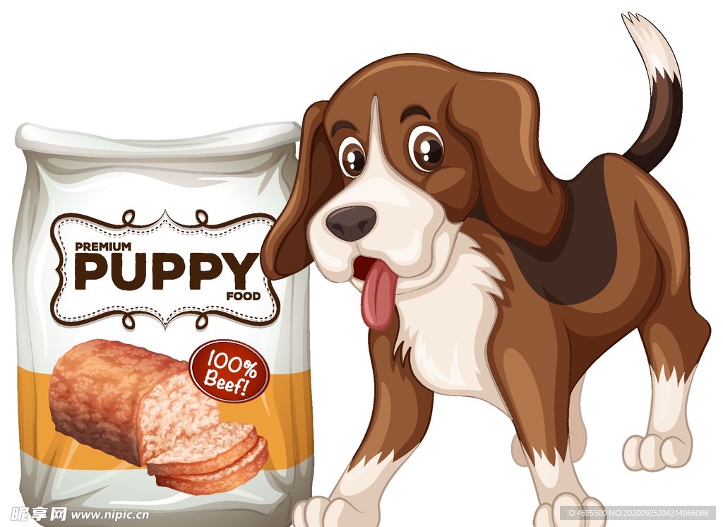 卡通狗 狗粮矢量图