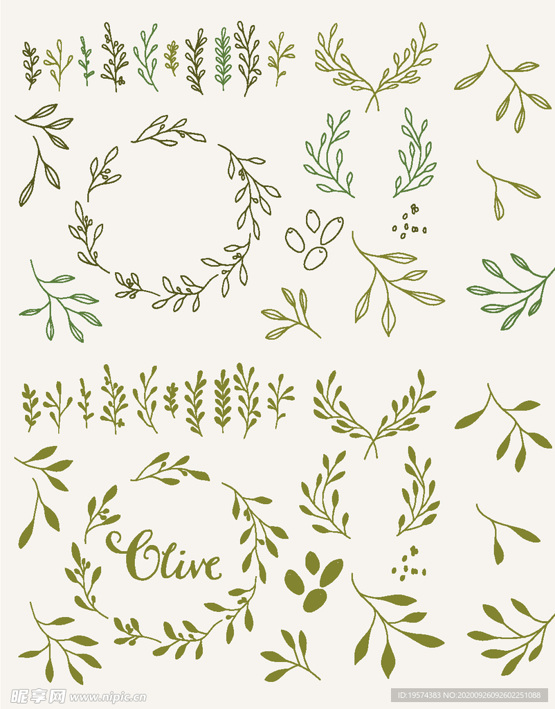 橄榄枝矢量剪贴画