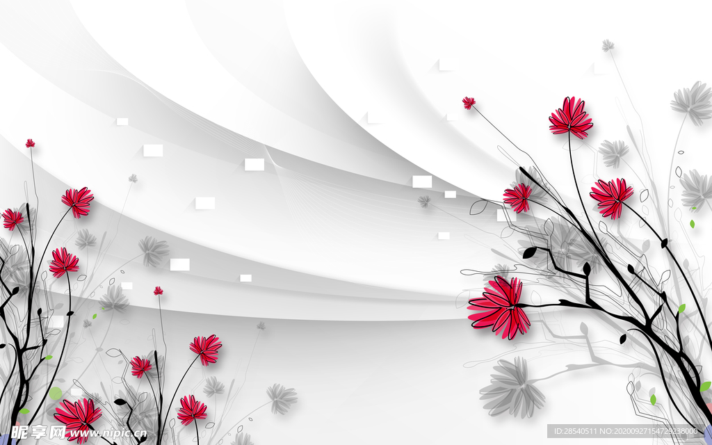 线条简约玫瑰花图片