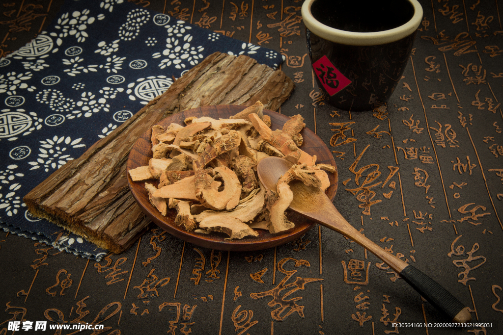 药材养生补品背景海报素材