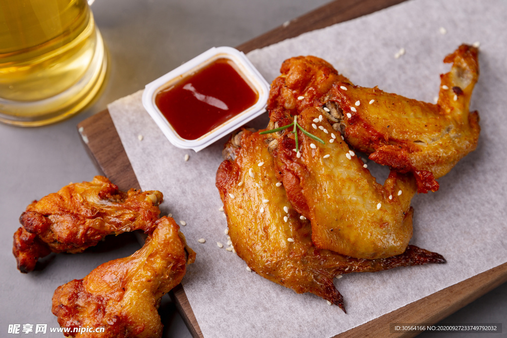 鸡翅美食食材背景海报素材
