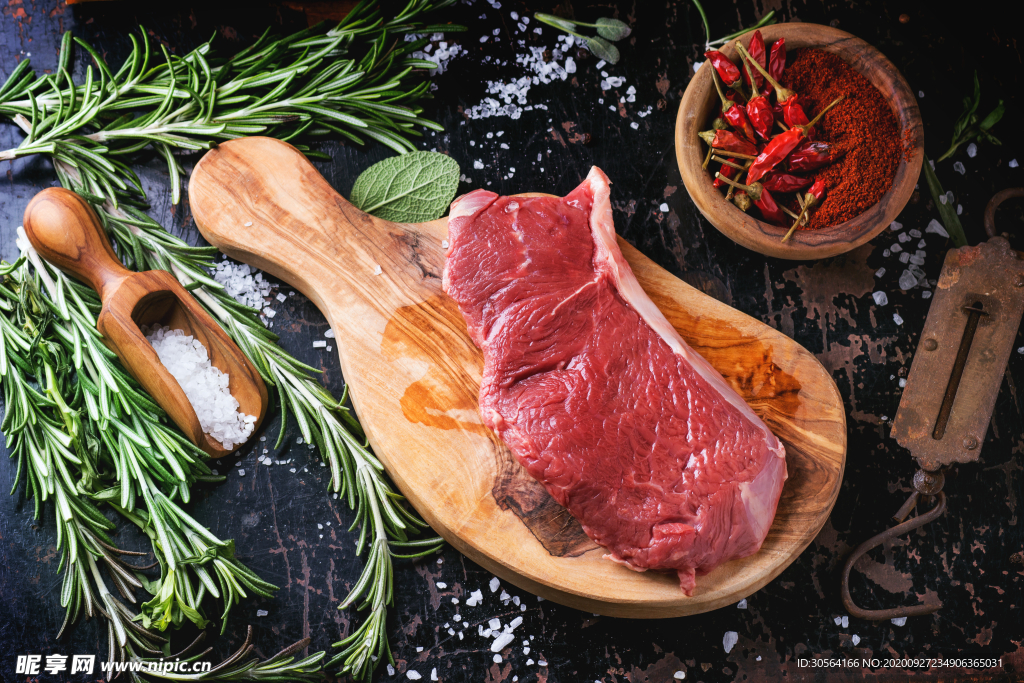 里脊美食食材背景海报素材