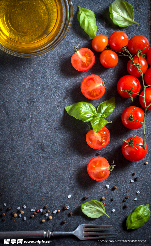 圣女果水果新鲜海报背景素材