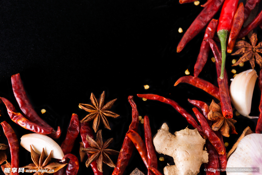 辣椒八角配料海报背景素材