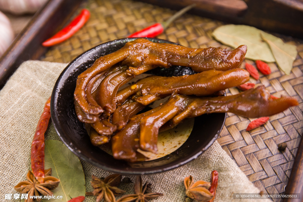 鸭掌美食食材背景海报素材