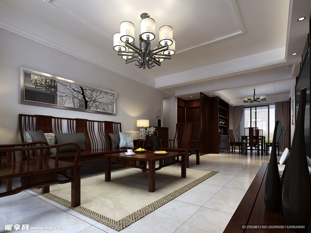 中式客厅效果图