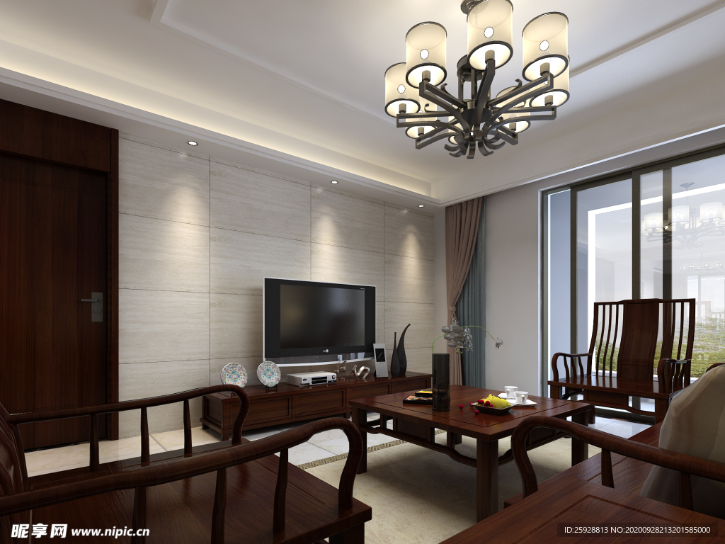 中式客厅效果图