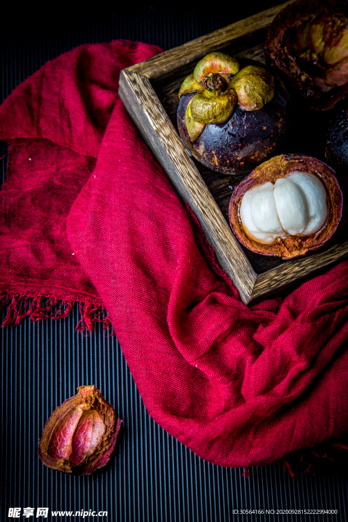 山竹水果零食背景海报素材