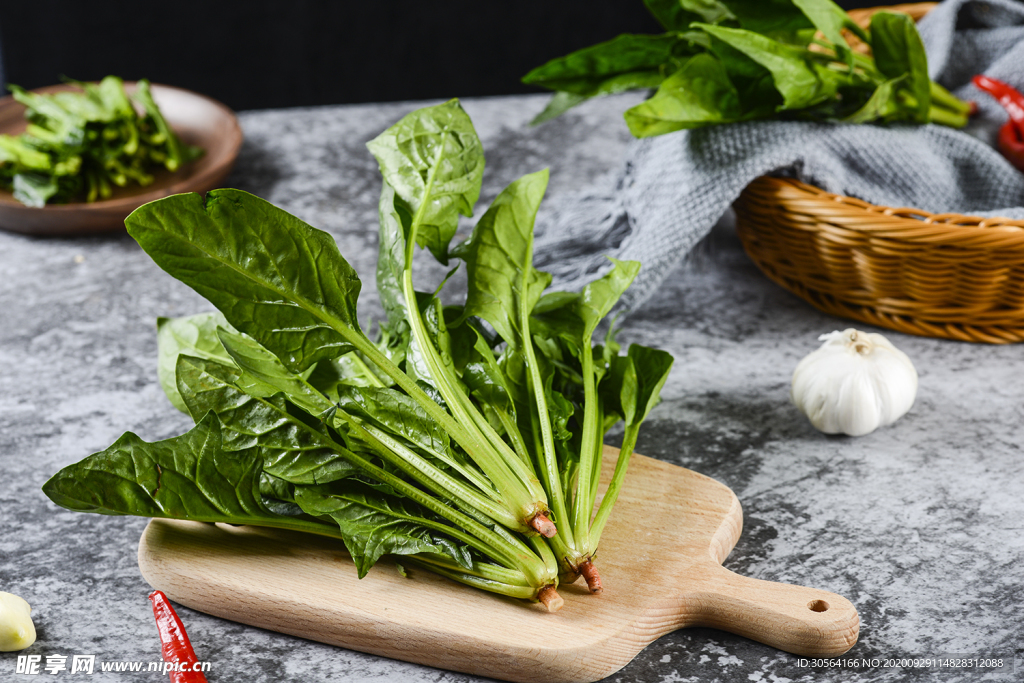 菠菜蔬菜配菜背景海报素材