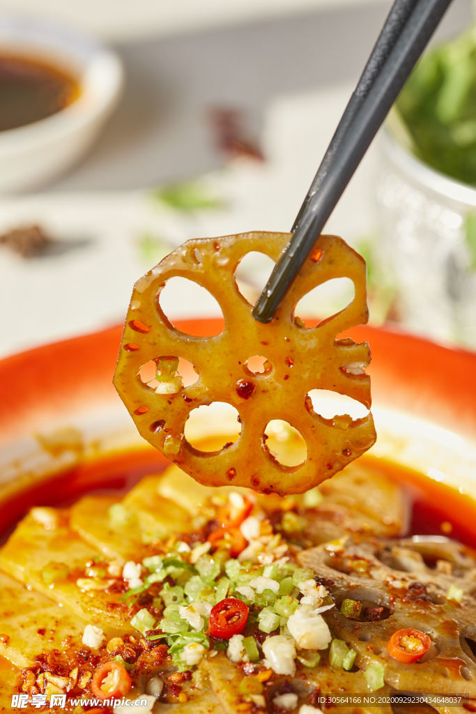 藕片麻辣烫美食背景海报素材