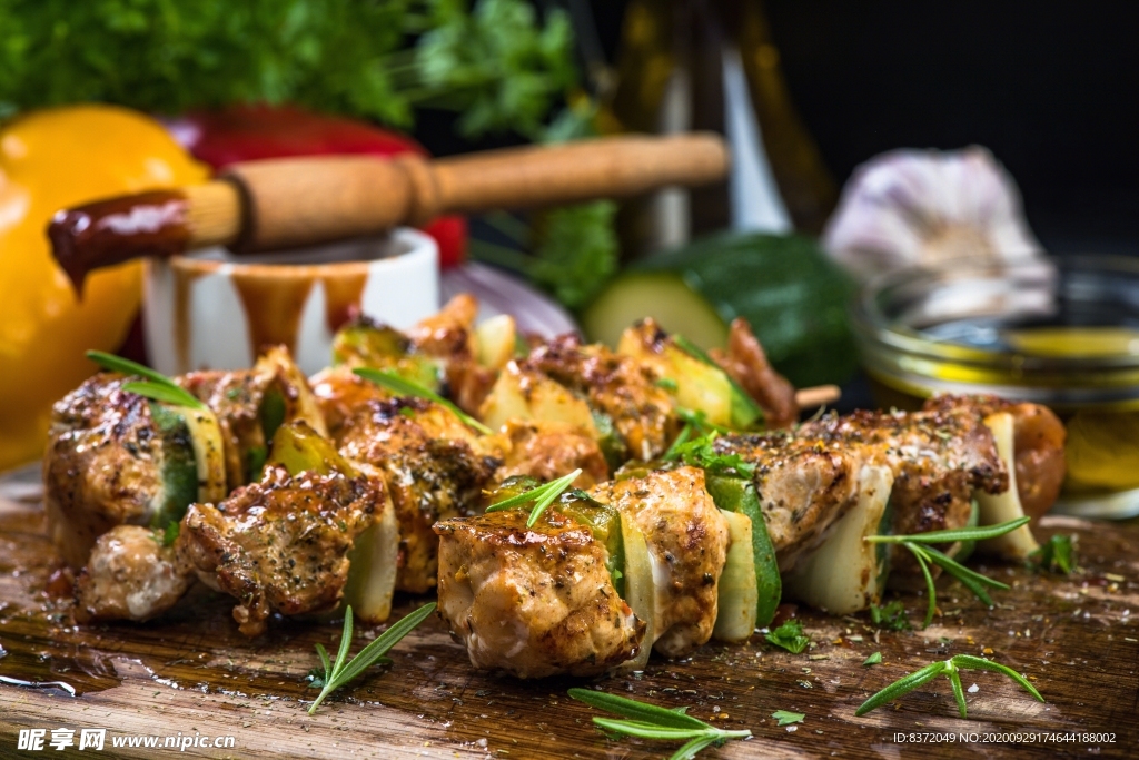 烤肉串 烧烤 彩椒肉串 牛肉串