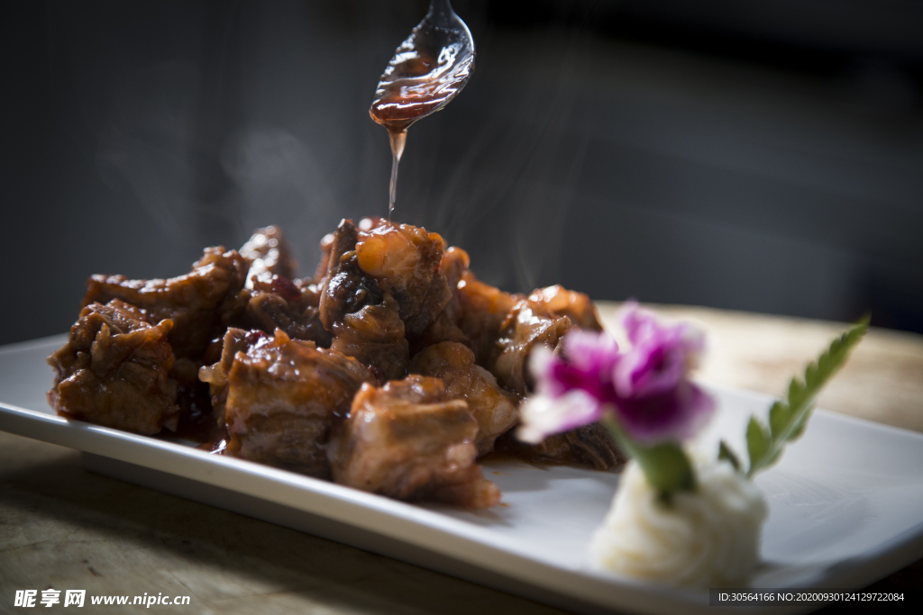 糖醋排骨美食食材背景海报素材