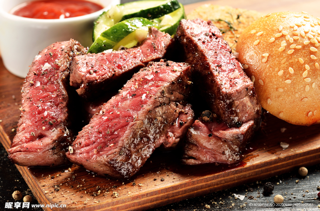 牛排牛肉美食食材背景海报素材
