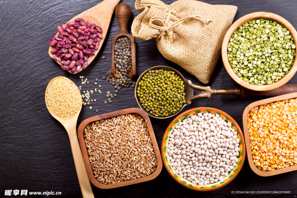 五谷杂粮红豆桌面背景海报素材