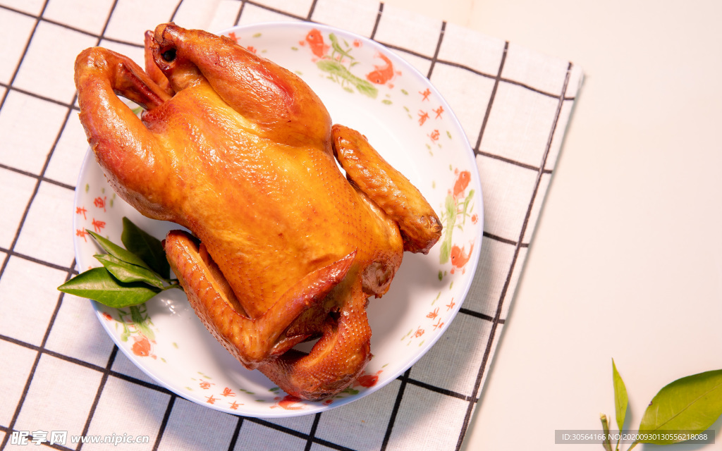 烤鸭美食食材背景海报素材
