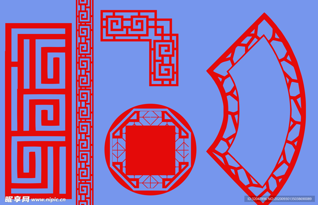 红色边框  免扣  素材 花纹