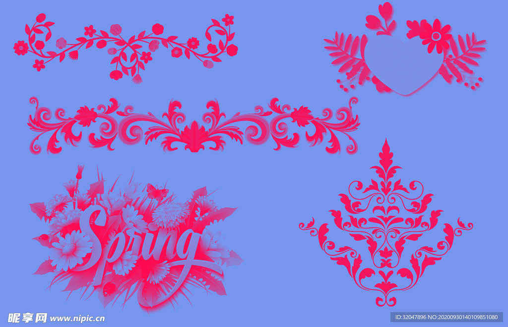 春天  花朵   花纹