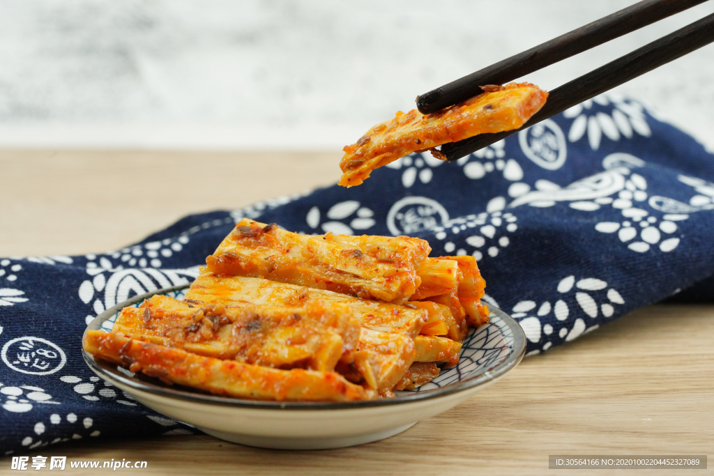 腐竹辣片美食食材背景素材