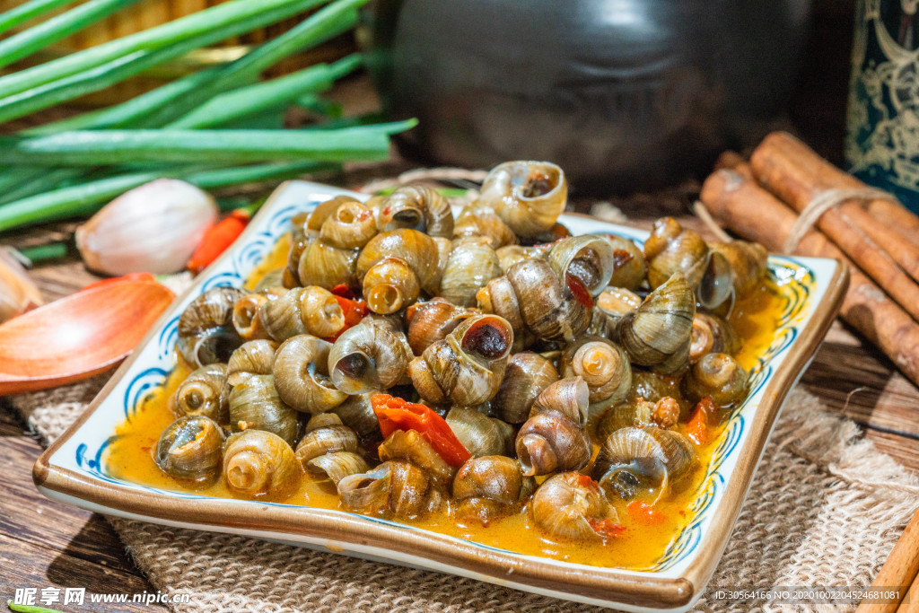 螺蛳烧烤美食食材背景素材