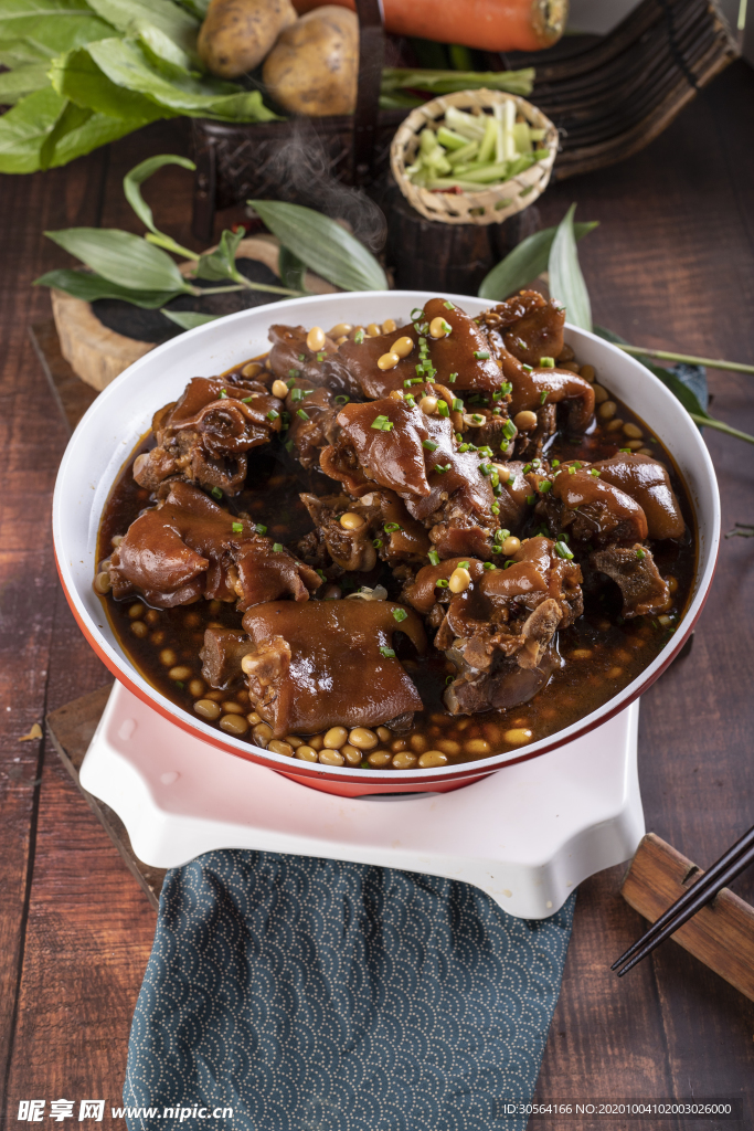 红烧猪蹄美食食材背景海报素材