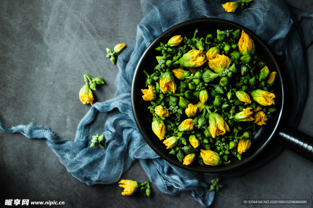 黄花配菜美食背景海报素材