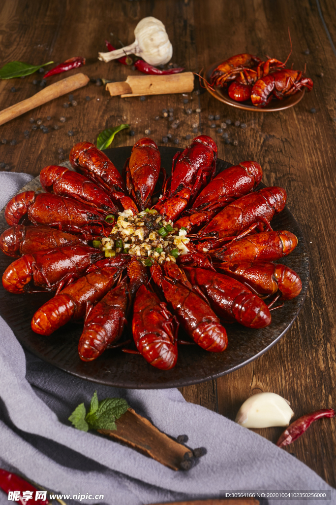 小龙虾美食食材背景海报素材