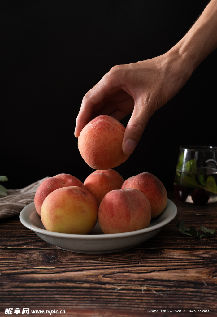 桃子水蜜桃水果背景海报素材