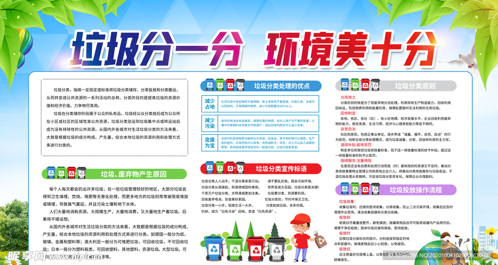 垃圾分类社会公益宣传海报素材