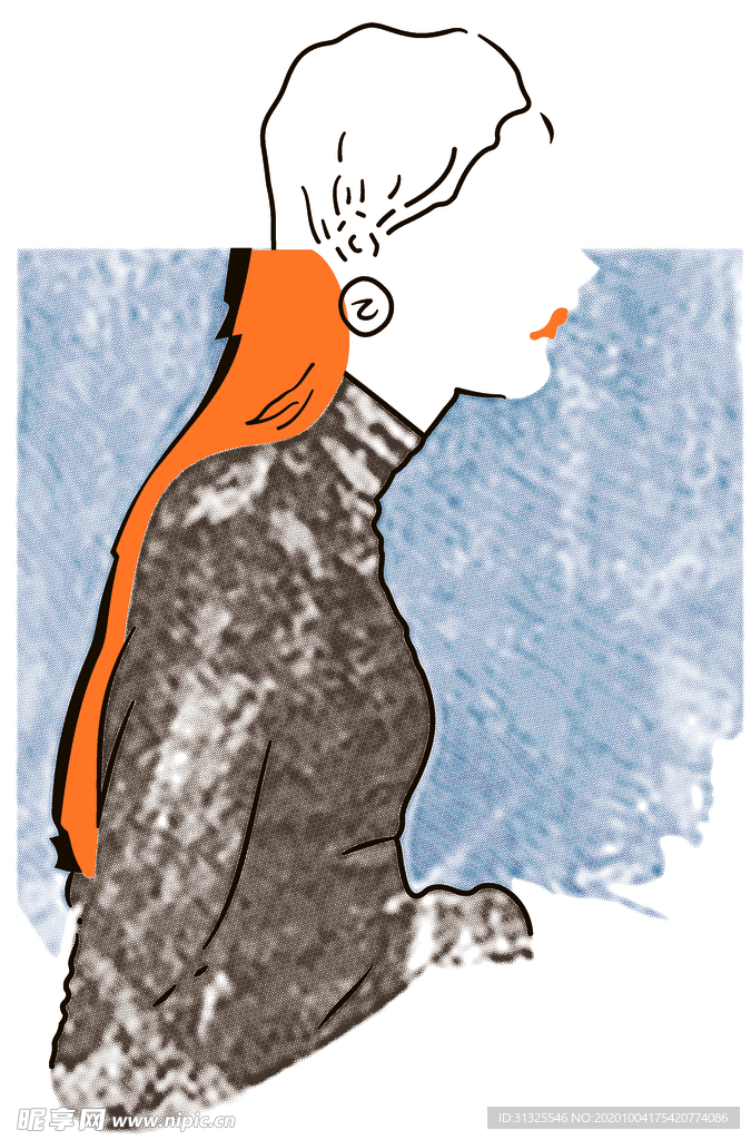 女人  网点 耳环