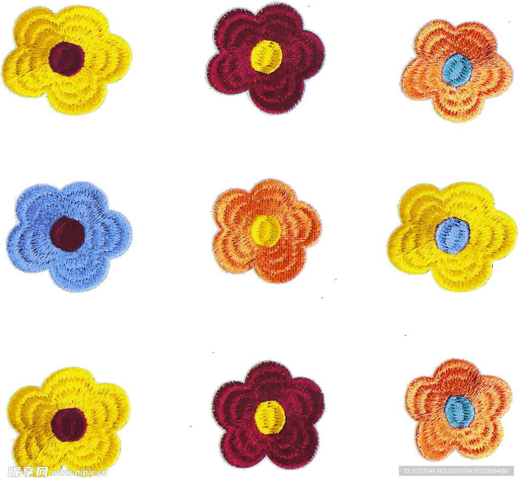 绣花 刺绣  九朵绣花