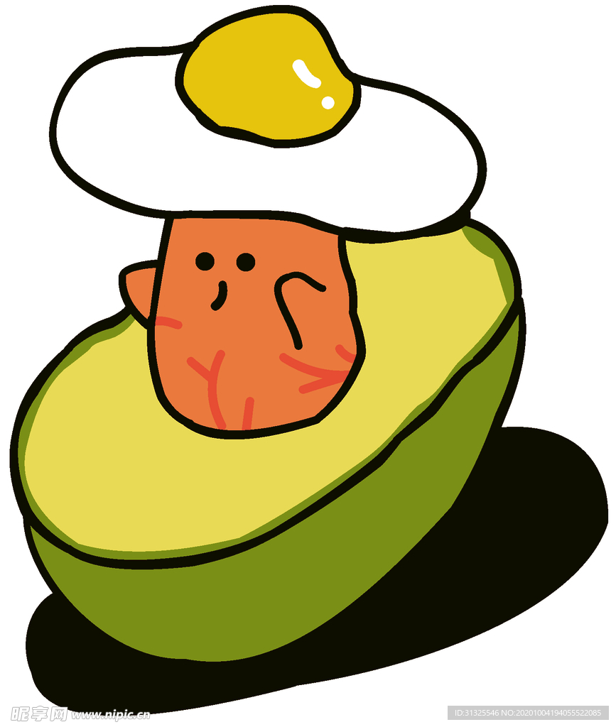 牛油果  鸡蛋  裁片