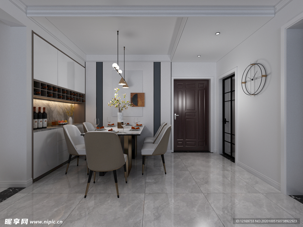 现代风格餐厅效果图