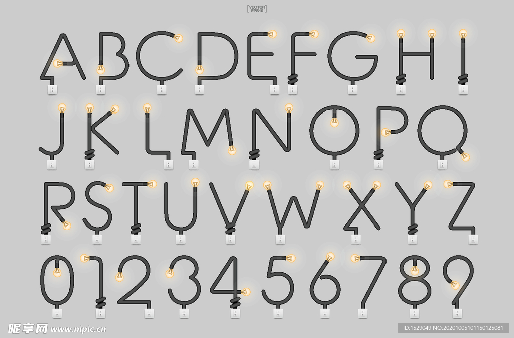 灯泡字母数字