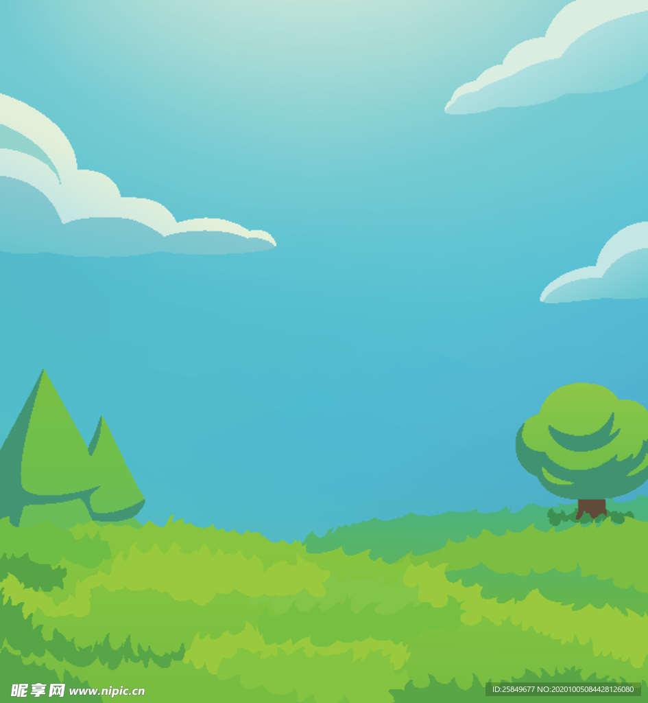 风景画 树叶 森林树叶  插画