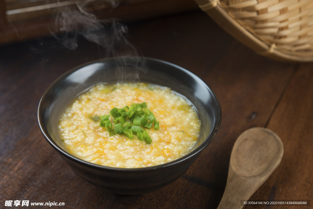 南瓜小米粥美食背景海报素材