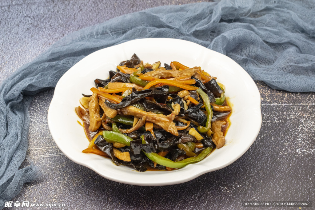 鱼香肉丝美食食材背景海报素材