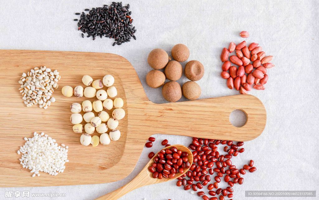 红豆花生美食食材背景海报素材