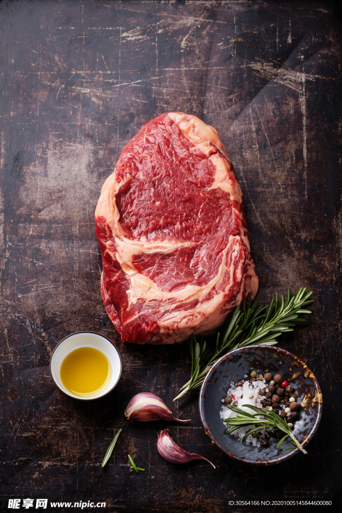 牛肉肉块美食背景海报素材