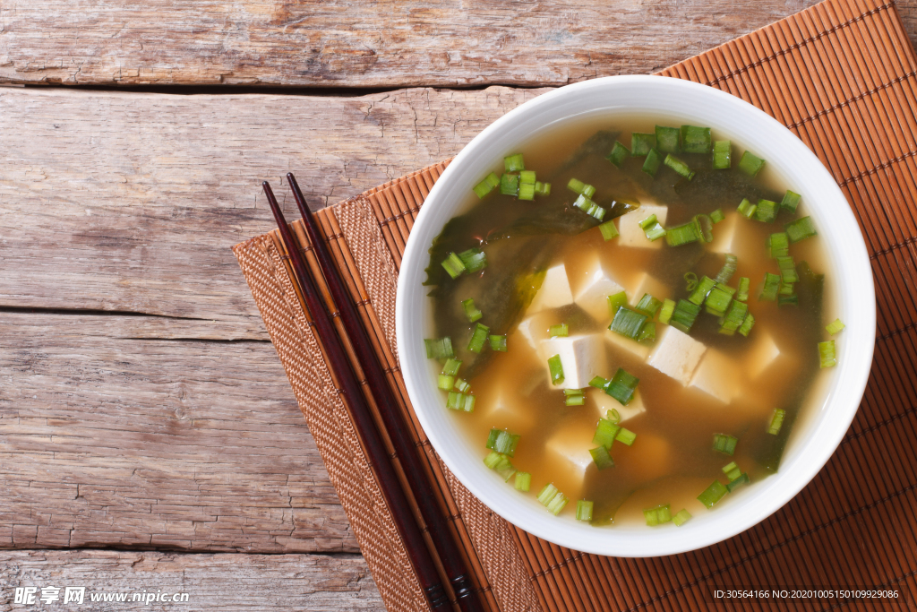 味增汤日式美食背景海报素材