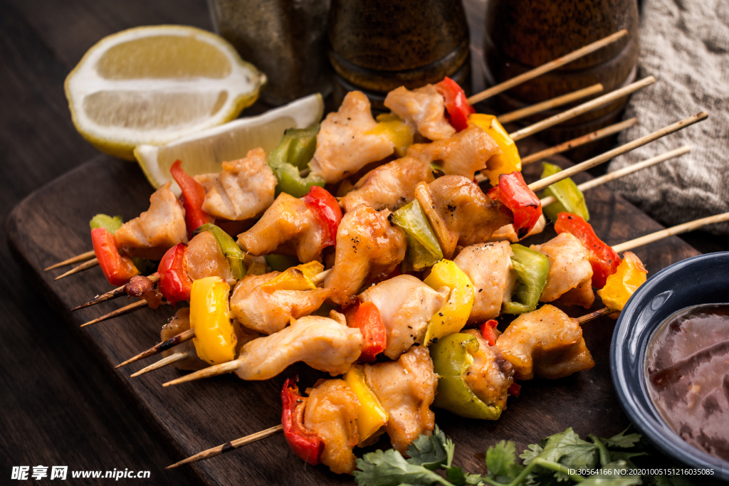 烧烤烤串美食背景海报素材