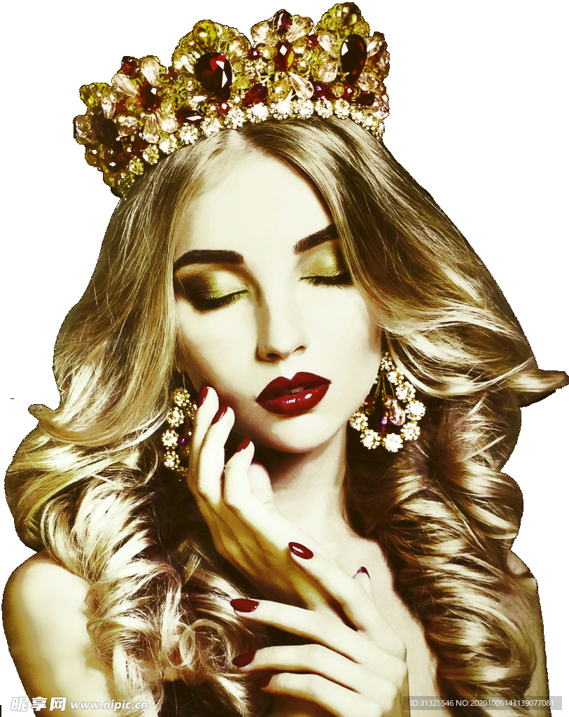 女孩  皇冠女人 红唇